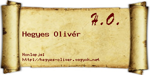 Hegyes Olivér névjegykártya